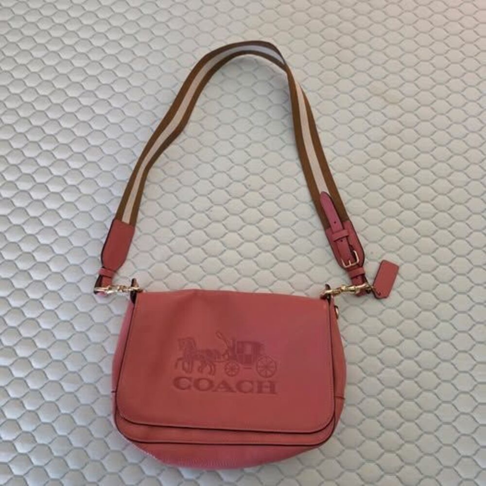Coach Pink Horse Carriage Leather Crossbody F72703